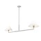 Z-Lite Leila Chandelier, 2-Light, 12 In.W x 62 In.L x 9.5 In.H, Brushed Nickel/White Linen 744-62L-BN - alternate 4